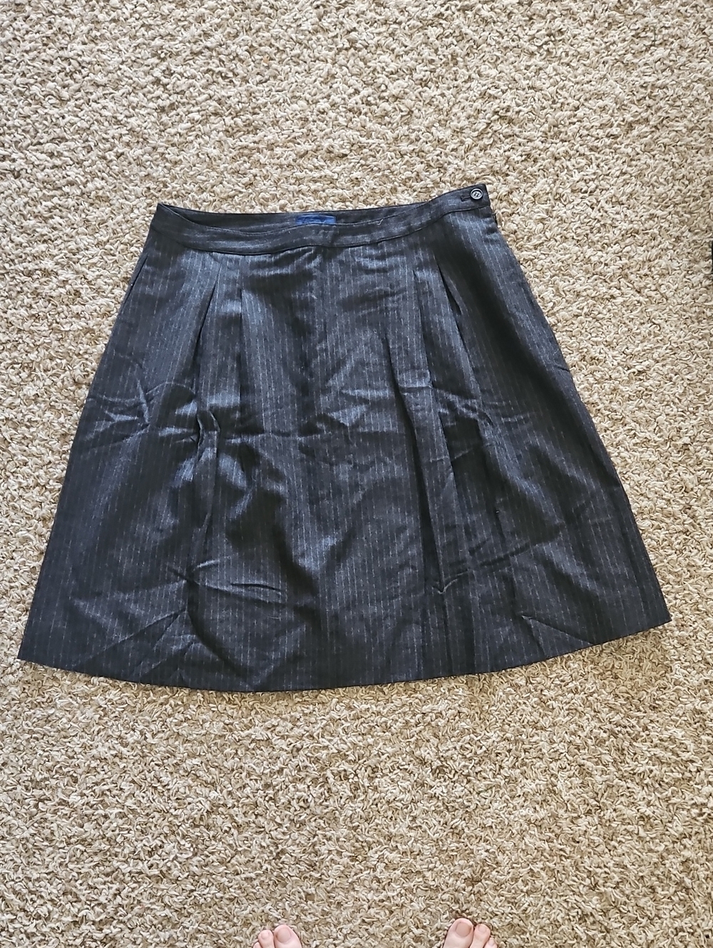J. Crew Charcoal Pinstripe A-Line Skirt